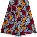 Tissu Wax africain à motifs floraux
