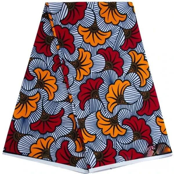 Tissu Wax africain à motifs floraux