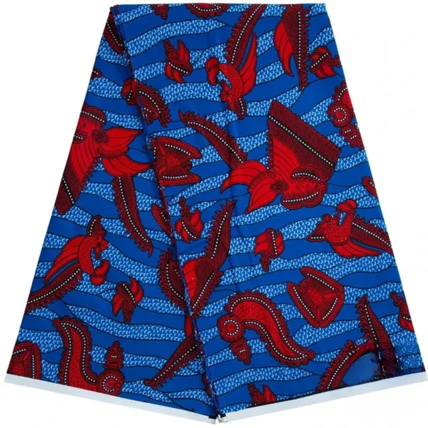 Tissu Wax africain motif à motifs géométriques