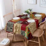 Nappe colorée à motifs animaux pour déco intérieure africaine