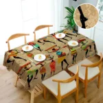 Nappe rectangulaire décorative aux motifs africains colorés