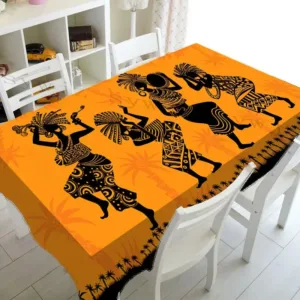 Nappe motif danseur africain pour une décoration authentique