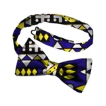 Noeud papillon en wax bleu