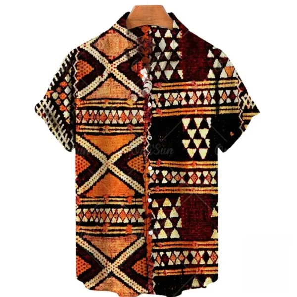 Chemise homme en pagne africain coloré