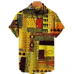 Chemise stylée en tissu africain pour homme