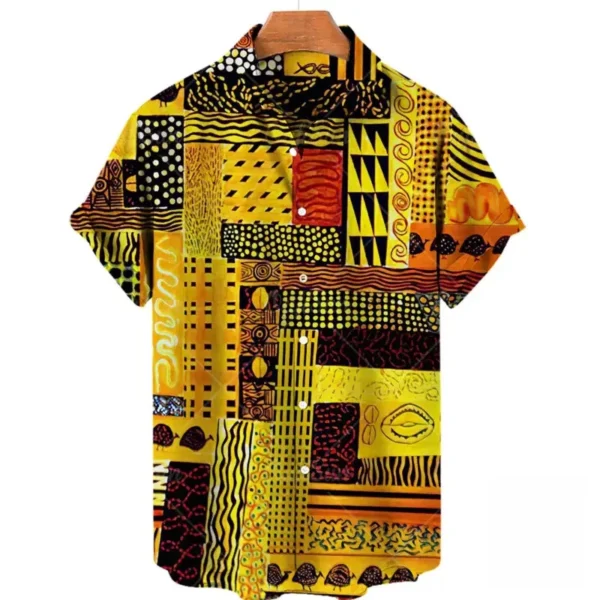 Chemise stylée en tissu africain pour homme