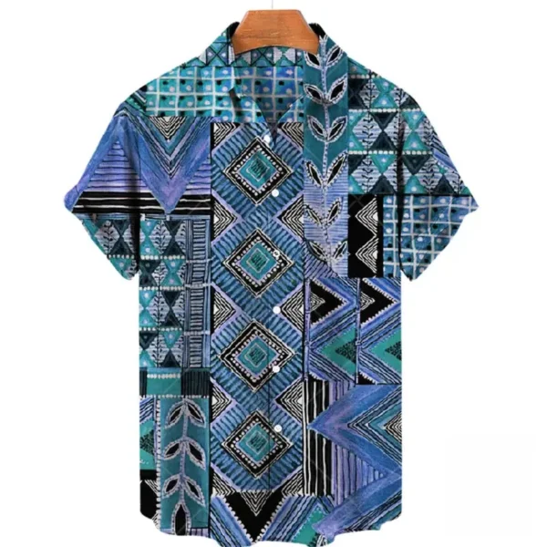 Chemise homme en pagne avec motifs culturels