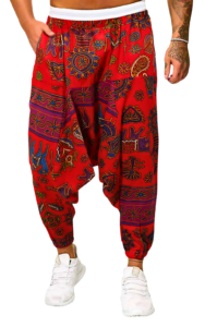 Pantalon Africain Homme Rouge en tissu traditionnel