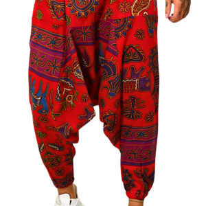Pantalon Africain Homme Rouge en tissu traditionnel