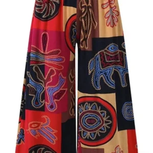 Pantalon fluide femme au style africain coloré