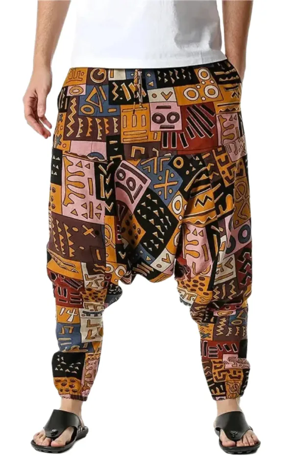 Pantalon homme motifs artisanaux africains