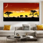 Tableau Africain vibrant avec motifs traditionnels
