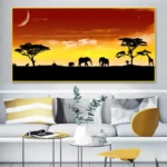 Art mural africain aux couleurs chaudes et naturelles