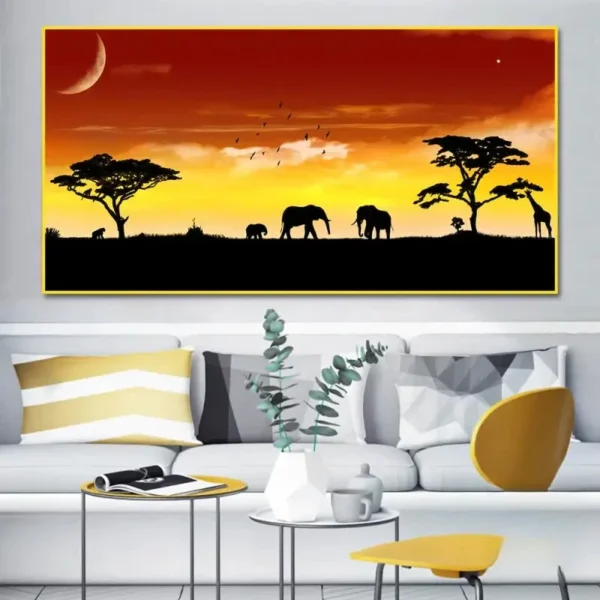 Art mural africain aux couleurs chaudes et naturelles