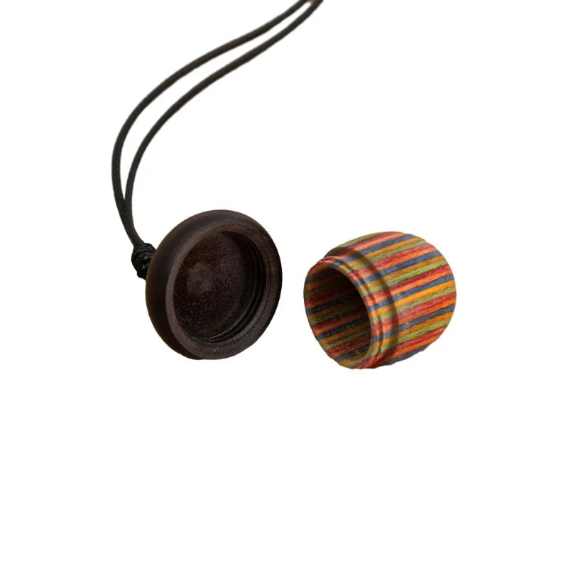 Bijou africain en bois, couleur noisette