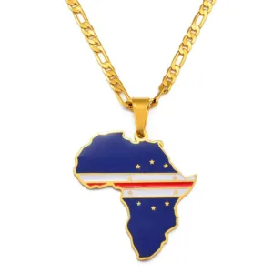 Pendentif en forme de carte de l'Afrique