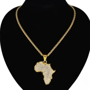 Bijou carte Afrique avec détail de diamant scintillant