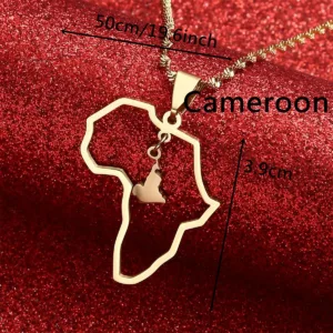 Bijou africain en or représentant la carte de l'Afrique