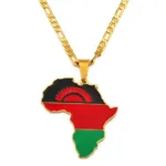 Pendentif carte d'Afrique Malawi en métal élégant