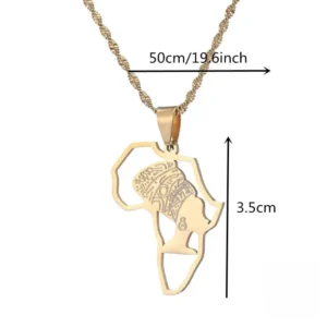 Bijou pendentif Afrique, silhouette de la carte continentale