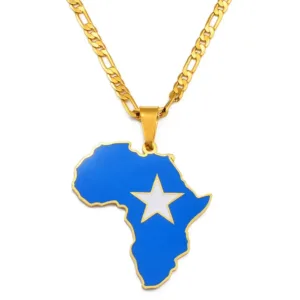 Pendentif en forme de carte de la Somalie en Afrique