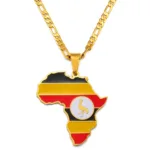 Pendentif Carte d'Afrique - Modèle Uganda en métal