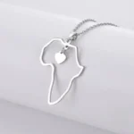 Pendentif Carte d'Afrique avec cœur