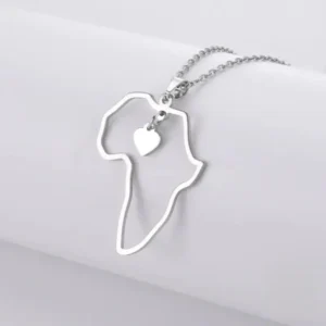 Pendentif Carte d'Afrique avec cœur