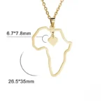Pendentif carte d'Afrique, symbole d'amour