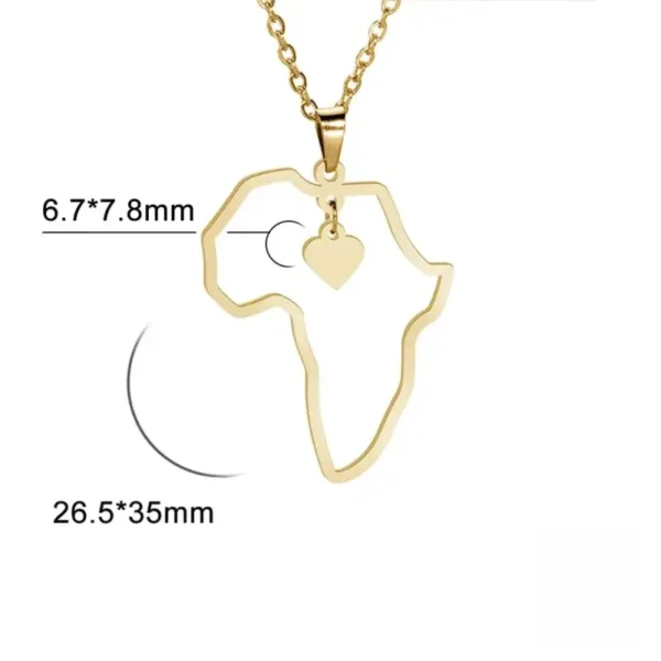 Pendentif carte d'Afrique, symbole d'amour