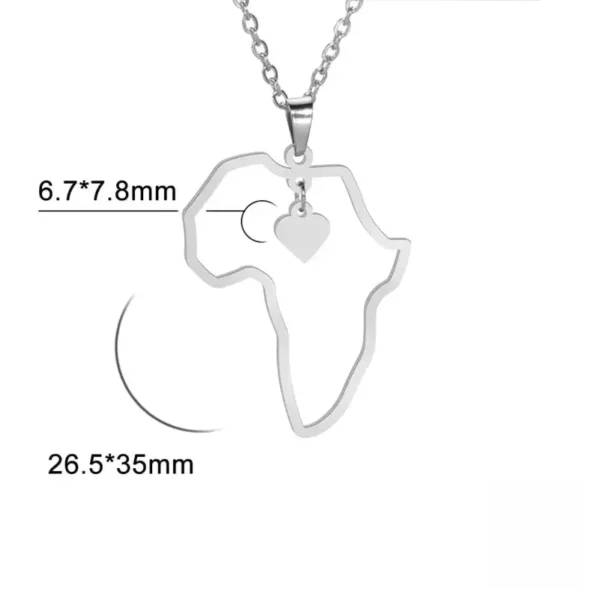 Pendentif géographique d'Afrique avec motif de cœur
