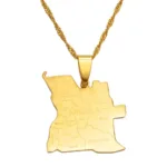 Pendentif Carte de l'Angola en métal