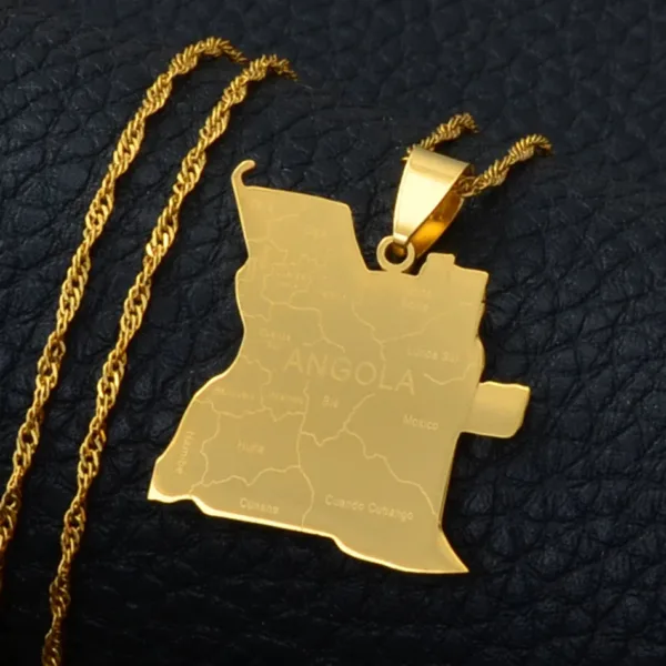 Pendentif carte Angola pour collectionneurs de bijoux