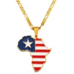Pendentif Carte du Libéria en métal unique et stylé