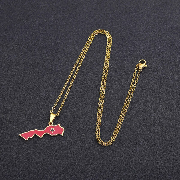 Pendentif Afrique, carte du Maroc, accessoire tendance