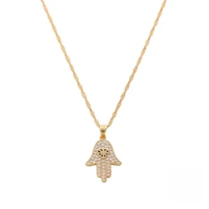 Pendentif or Main Fatma Afrique, symbole de protection