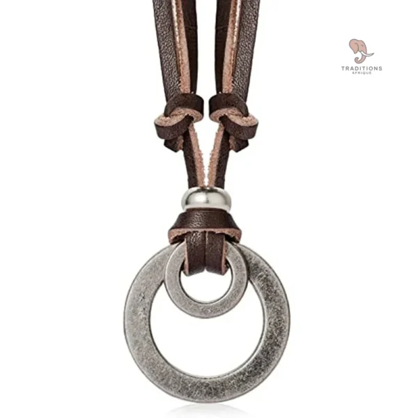 Pendentif en cuir avec design tribal africain