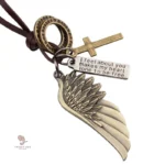 Pendentif unique en cuir avec cordon réglable