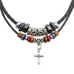 Pendentif tribal croix vintage inspiré par l'Afrique