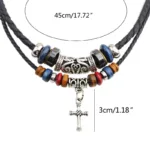 Bijoux africains, pendentif en croix au style tribal vintage
