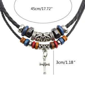 Bijoux africains, pendentif en croix au style tribal vintage