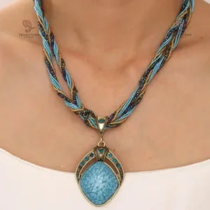 Pendentif artisanal africain coloré en pierre