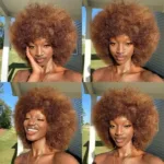 Perruque afro chic avec frange attrayante