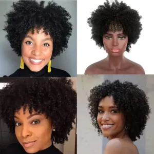 Cheveux humains, style afro, produit naturel