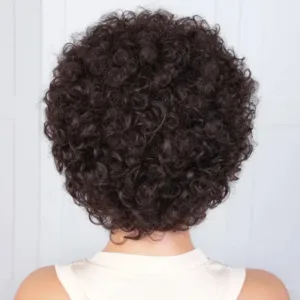 Perruque courte style Afro, facile à porter au quotidien
