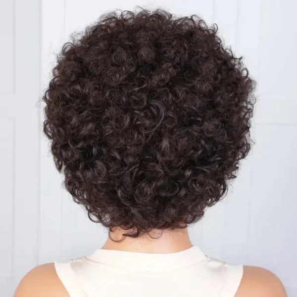 Perruque courte style Afro, facile à porter au quotidien