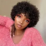 Perruque Afro Courte Bouclée, style naturel et volumineux