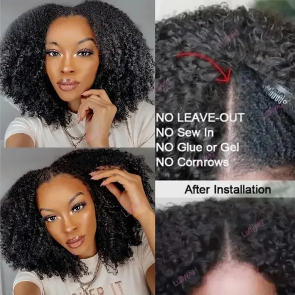 Perruque Afro en V, coiffure audacieuse et charmante