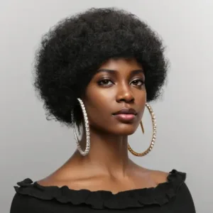 Perruque Afro Kinky Curly, cheveux bouclés et volumineux