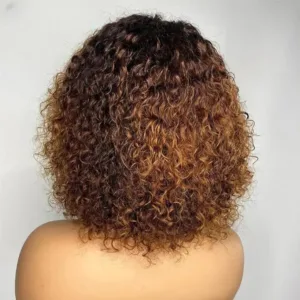 Perruque Afro marron avec frange élégante